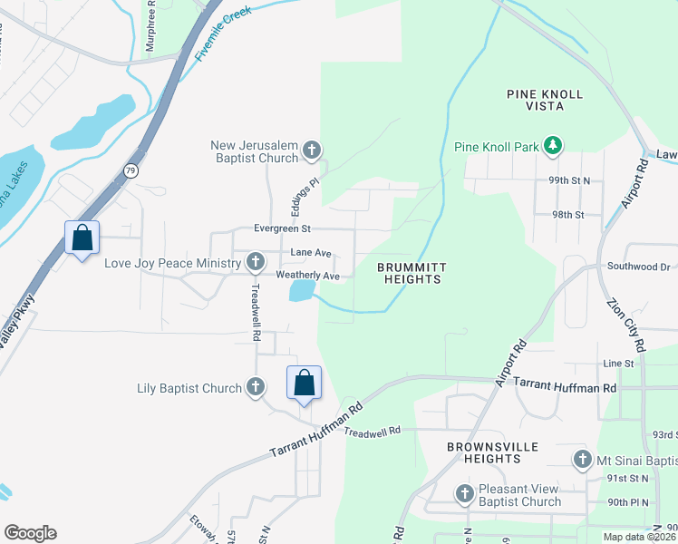 map of restaurants, bars, coffee shops, grocery stores, and more near 2021 Weatherly Avenue in Birmingham