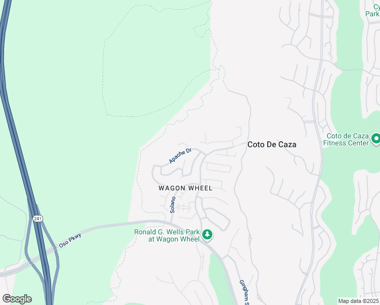 map of restaurants, bars, coffee shops, grocery stores, and more near 52 Apache Drive in Trabuco Canyon