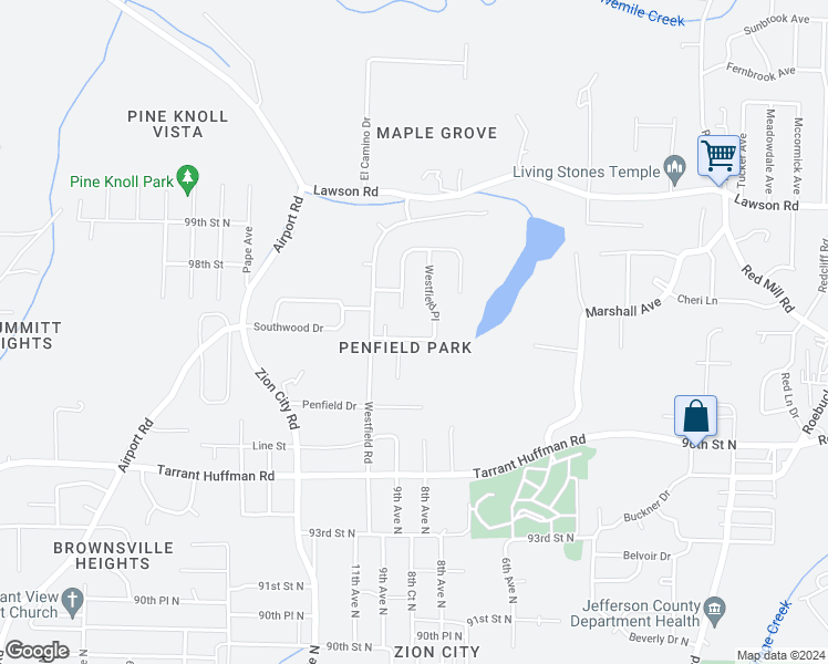 map of restaurants, bars, coffee shops, grocery stores, and more near 816 Northwood Drive in Birmingham