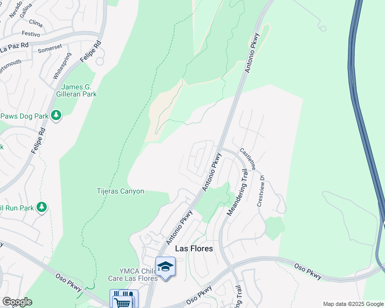 map of restaurants, bars, coffee shops, grocery stores, and more near 2 Acorn Ridge in Rancho Santa Margarita