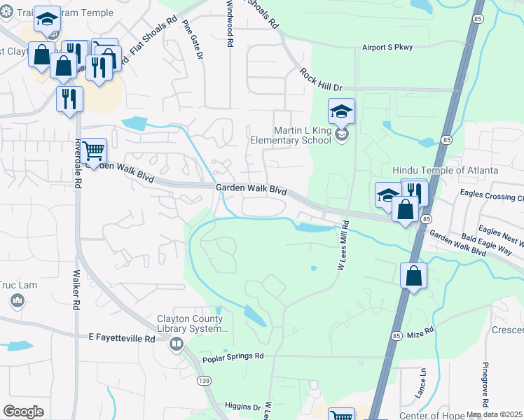 map of restaurants, bars, coffee shops, grocery stores, and more near in Riverdale