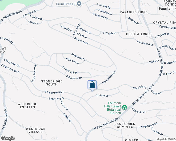 map of restaurants, bars, coffee shops, grocery stores, and more near 15711 East Tacony Drive in Fountain Hills