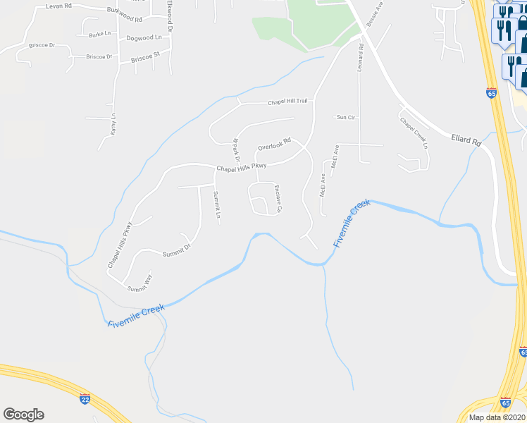 map of restaurants, bars, coffee shops, grocery stores, and more near 467 Enclave Circle in Fultondale