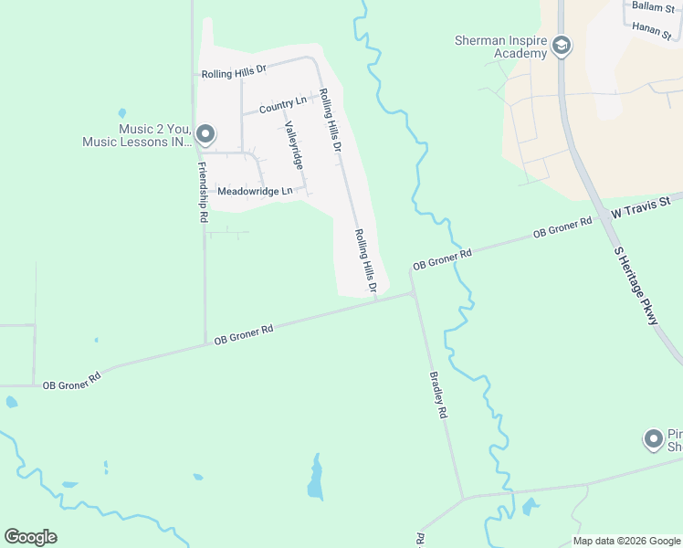 map of restaurants, bars, coffee shops, grocery stores, and more near 5005 OB Groner Road in Sherman