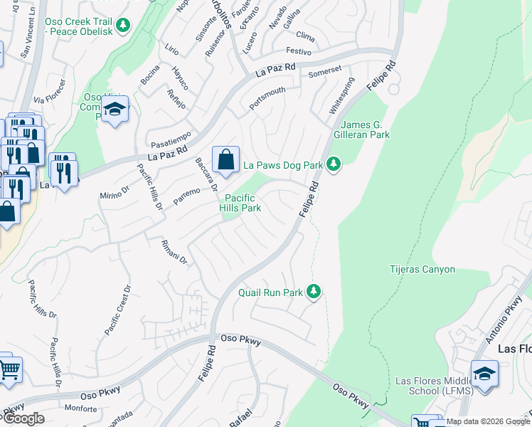 map of restaurants, bars, coffee shops, grocery stores, and more near 22 Blackwood in Mission Viejo