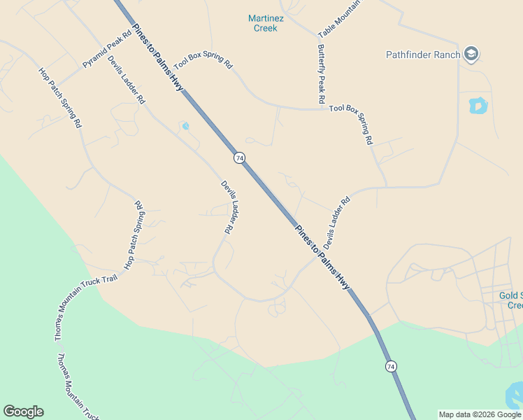 map of restaurants, bars, coffee shops, grocery stores, and more near 60164 Devils Ladder Road in Mountain Center