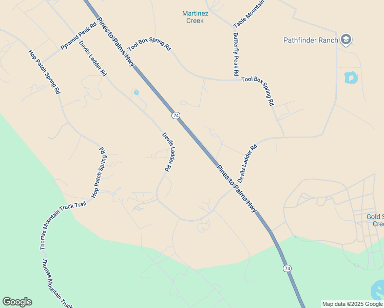 map of restaurants, bars, coffee shops, grocery stores, and more near 60164 Devils Ladder Road in Mountain Center