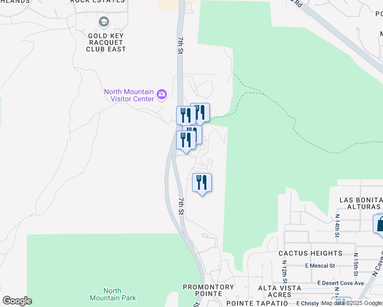 map of restaurants, bars, coffee shops, grocery stores, and more near 1111 North 7th Street in Phoenix