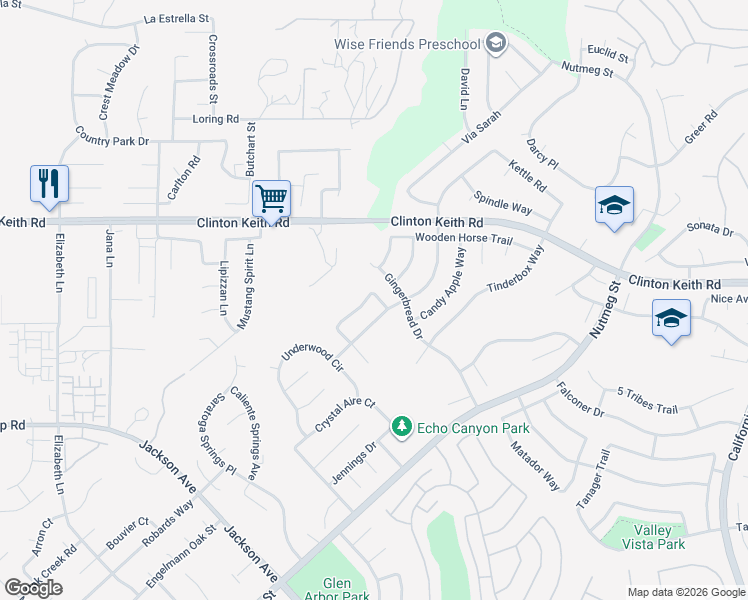 map of restaurants, bars, coffee shops, grocery stores, and more near 23554 Millstone Place in Murrieta