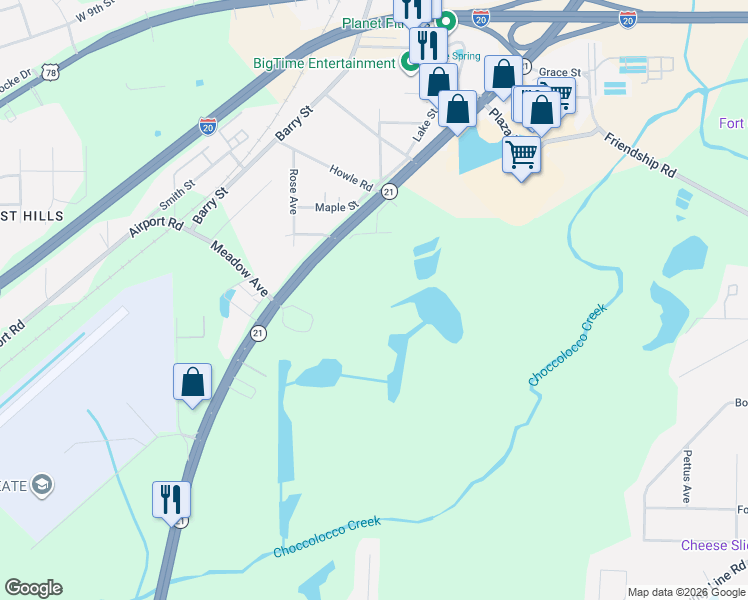 map of restaurants, bars, coffee shops, grocery stores, and more near 24 Hickory Street in Oxford
