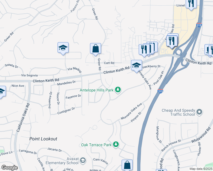 map of restaurants, bars, coffee shops, grocery stores, and more near 36205 Coffee Tree Place in Murrieta