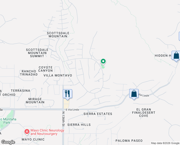 map of restaurants, bars, coffee shops, grocery stores, and more near 12070 North 138th Street in Scottsdale