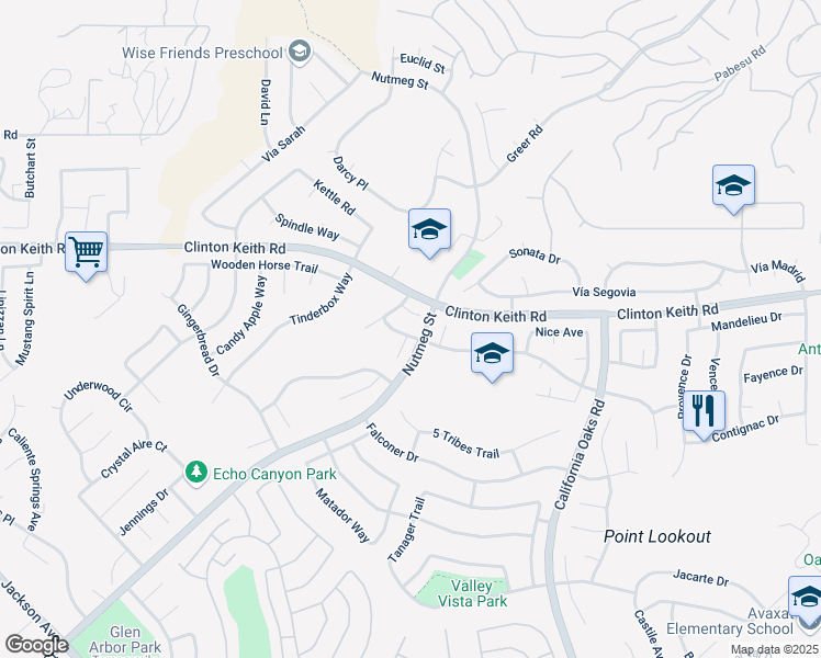 map of restaurants, bars, coffee shops, grocery stores, and more near 23664 Saint Raphael Drive in Murrieta
