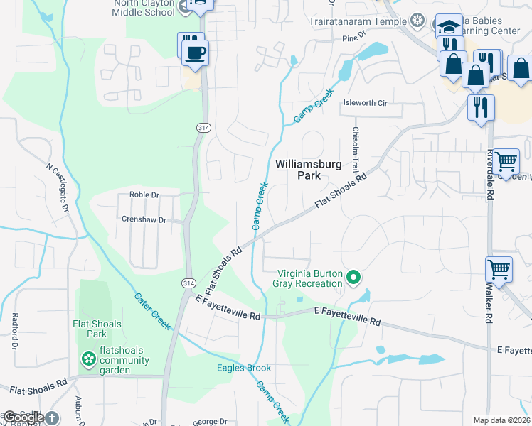 map of restaurants, bars, coffee shops, grocery stores, and more near 1609 Blossom Drive in Atlanta