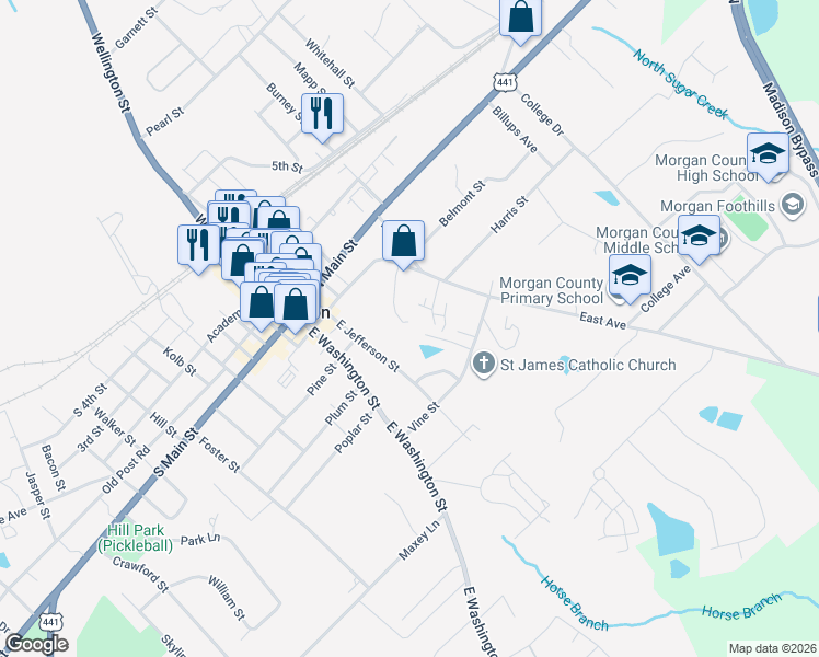 map of restaurants, bars, coffee shops, grocery stores, and more near 632 Carriage Lane in Madison