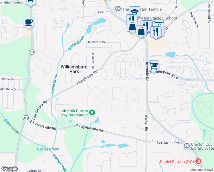 map of restaurants, bars, coffee shops, grocery stores, and more near 1386 Highgrove Way in Atlanta