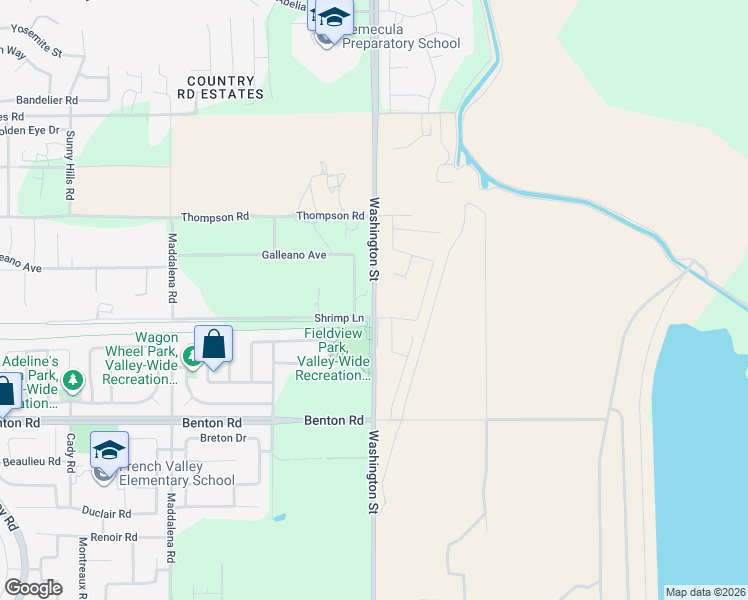 map of restaurants, bars, coffee shops, grocery stores, and more near 35762 Washington Street in Winchester