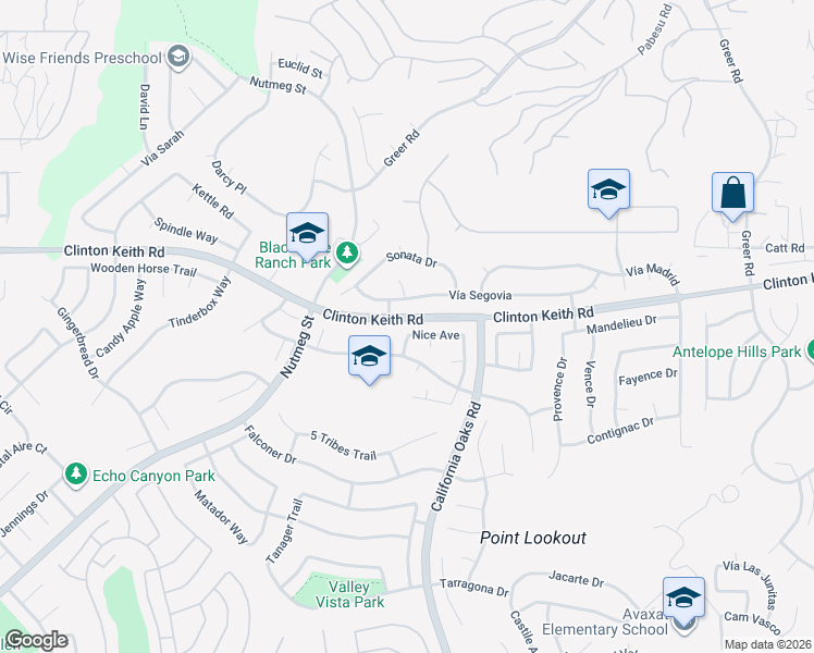 map of restaurants, bars, coffee shops, grocery stores, and more near 39648 Nice Avenue in Murrieta