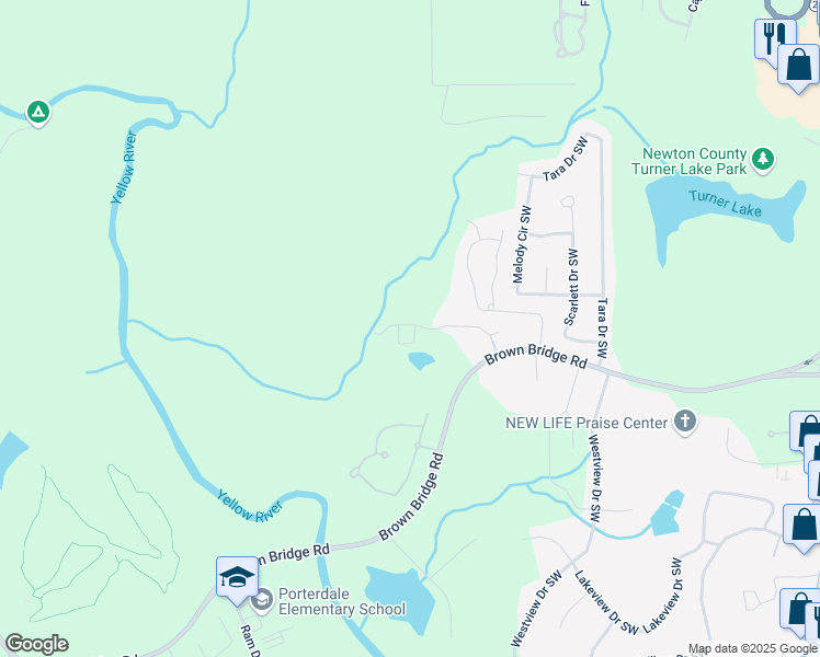 map of restaurants, bars, coffee shops, grocery stores, and more near 11118 Benton Woods Drive in Covington