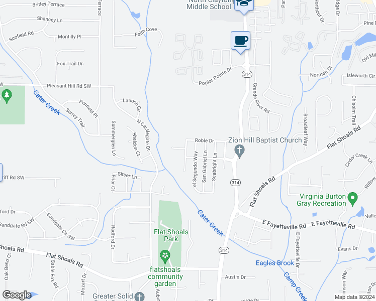 map of restaurants, bars, coffee shops, grocery stores, and more near 1882 Roble Drive in College Park
