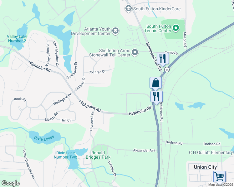 map of restaurants, bars, coffee shops, grocery stores, and more near 5042 Cottage Grove Place in Union City