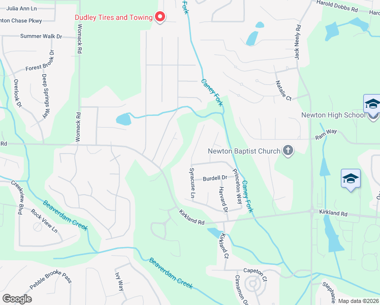 map of restaurants, bars, coffee shops, grocery stores, and more near 125 Syracuse Lane in Covington