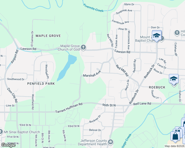 map of restaurants, bars, coffee shops, grocery stores, and more near 530-532 Marshall Avenue in Birmingham