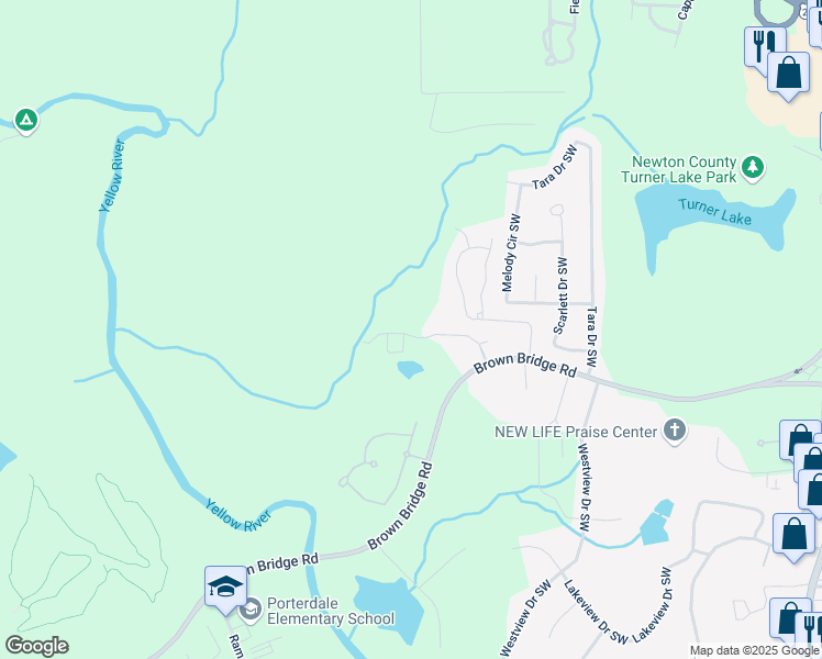 map of restaurants, bars, coffee shops, grocery stores, and more near 11118 Benton Woods Drive in Covington