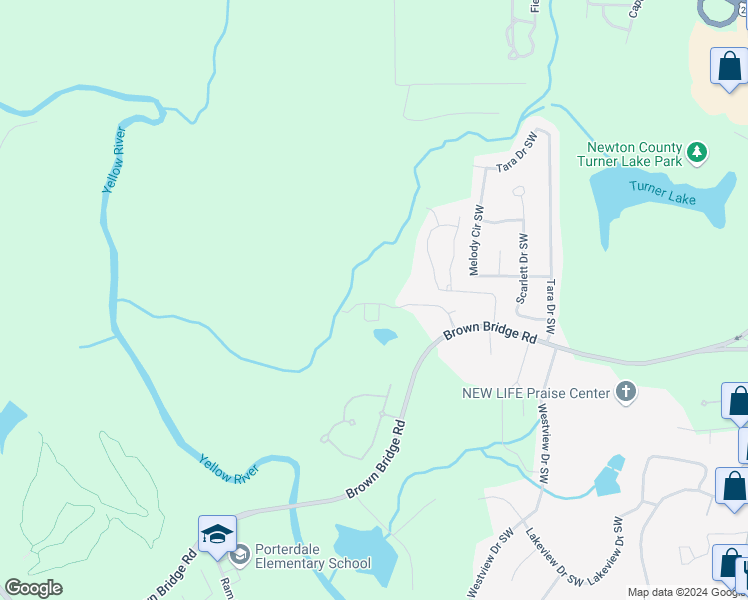 map of restaurants, bars, coffee shops, grocery stores, and more near 11130 Benton Woods Drive in Covington