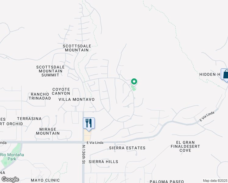 map of restaurants, bars, coffee shops, grocery stores, and more near 12070 North 138th Street in Scottsdale