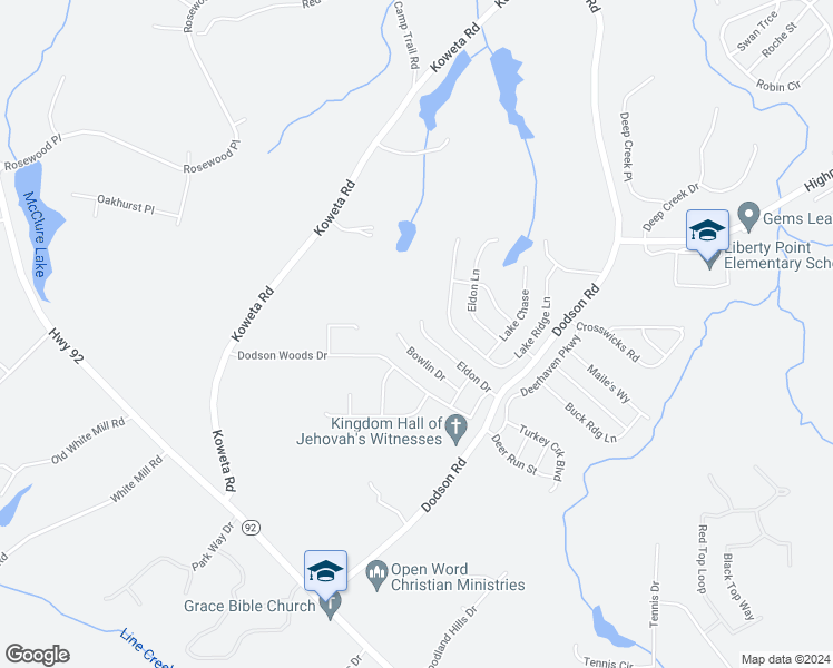 map of restaurants, bars, coffee shops, grocery stores, and more near 4129 Eldon Drive in Fairburn