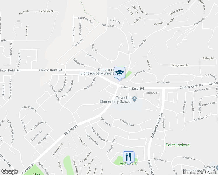 map of restaurants, bars, coffee shops, grocery stores, and more near 23639 Groveland Place in Murrieta