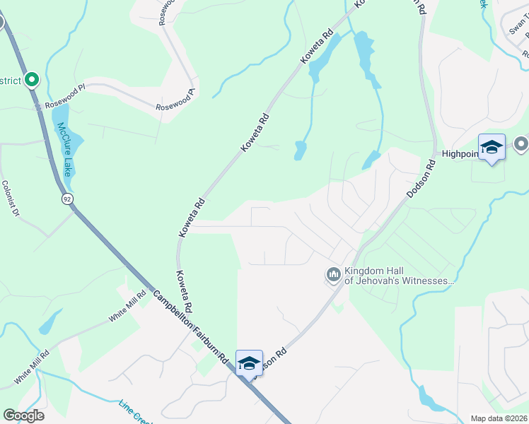map of restaurants, bars, coffee shops, grocery stores, and more near 620 Stream Court in Fairburn