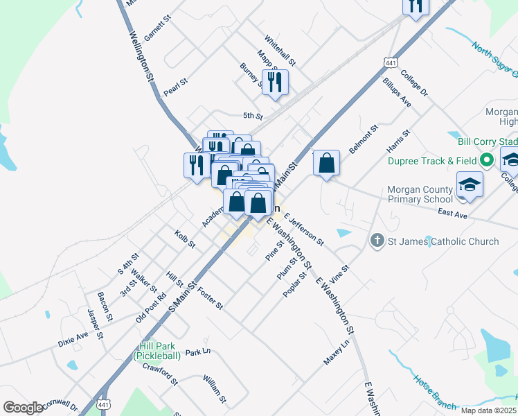 map of restaurants, bars, coffee shops, grocery stores, and more near in Madison