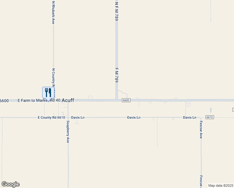 map of restaurants, bars, coffee shops, grocery stores, and more near 281-399 Farm-To-Market 789 in Slaton