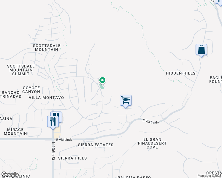 map of restaurants, bars, coffee shops, grocery stores, and more near 13990 East Coyote Road in Scottsdale