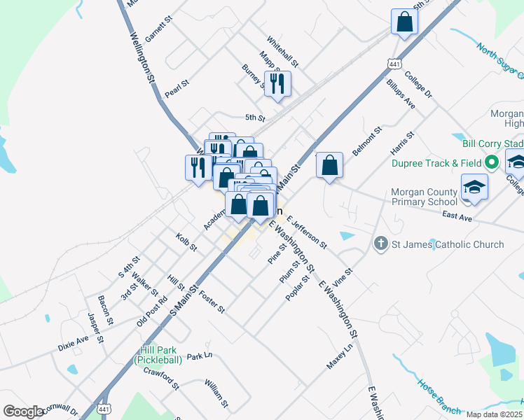 map of restaurants, bars, coffee shops, grocery stores, and more near in Madison