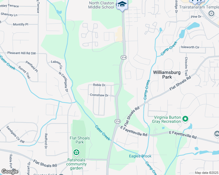 map of restaurants, bars, coffee shops, grocery stores, and more near 5853 Sepulveda Lane in Atlanta
