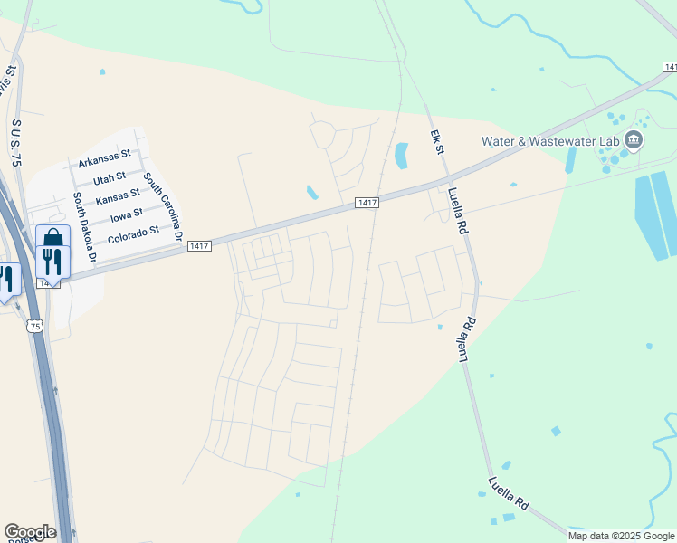 map of restaurants, bars, coffee shops, grocery stores, and more near 1202 E Fm 1417 in Sherman
