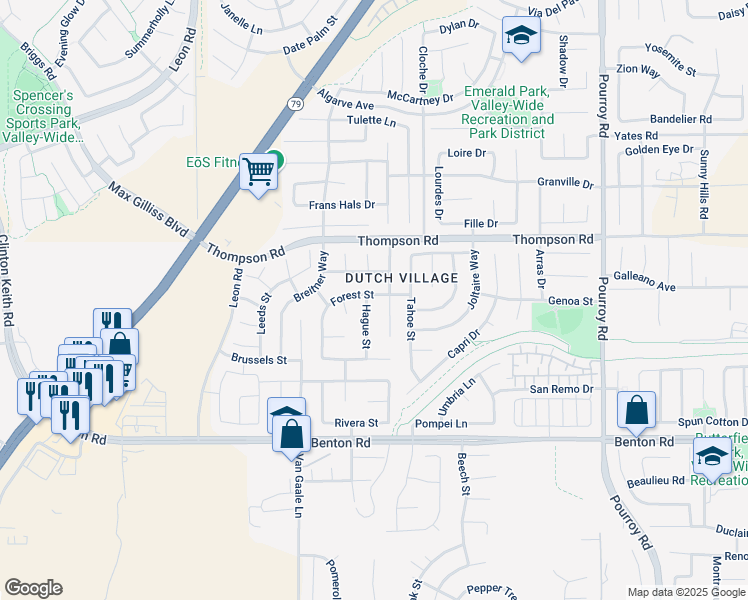 map of restaurants, bars, coffee shops, grocery stores, and more near 36200 Hague Street in Winchester