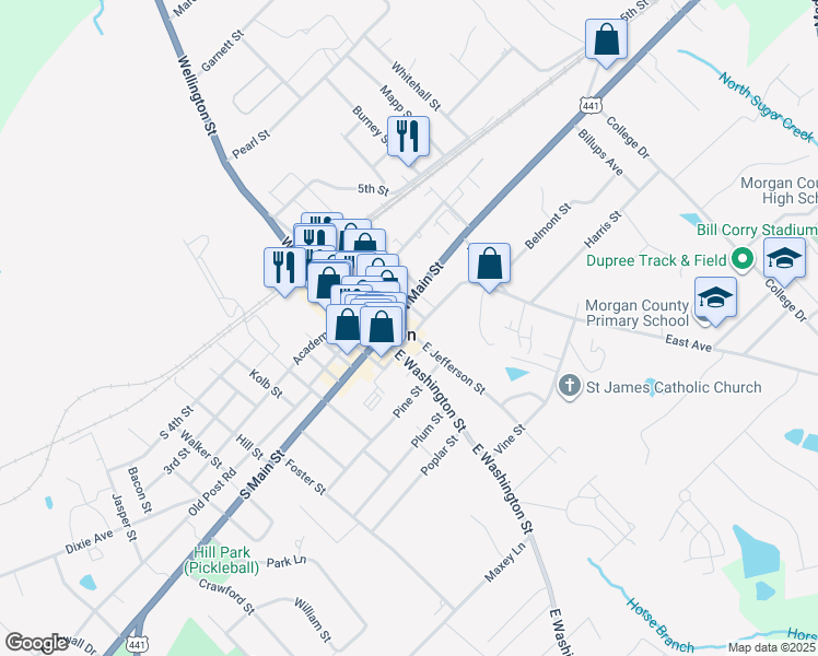 map of restaurants, bars, coffee shops, grocery stores, and more near in Madison