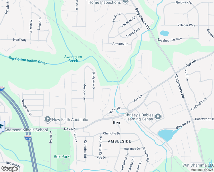 map of restaurants, bars, coffee shops, grocery stores, and more near 5800 Colonnade Drive in Rex