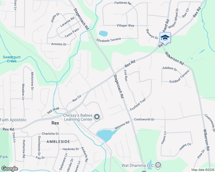 map of restaurants, bars, coffee shops, grocery stores, and more near 5820 Ruby Walk in Rex