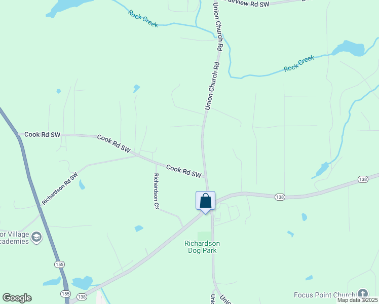 map of restaurants, bars, coffee shops, grocery stores, and more near 3533 Union Church Road in Stockbridge