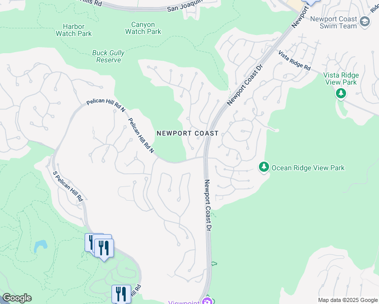 map of restaurants, bars, coffee shops, grocery stores, and more near 21 Via Palladio in Newport Beach