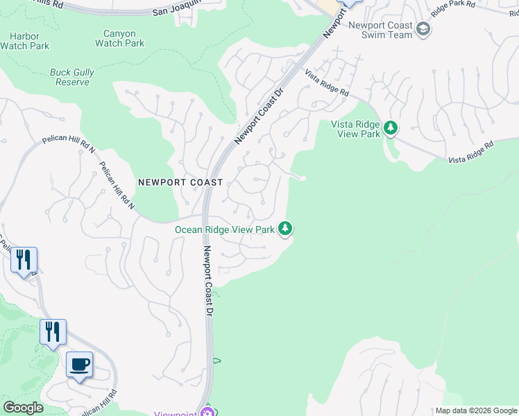 map of restaurants, bars, coffee shops, grocery stores, and more near 5 Windemere Court in Newport Beach