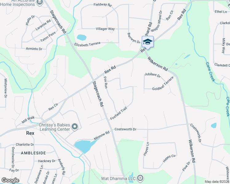 map of restaurants, bars, coffee shops, grocery stores, and more near 4103 Renard Way in Rex