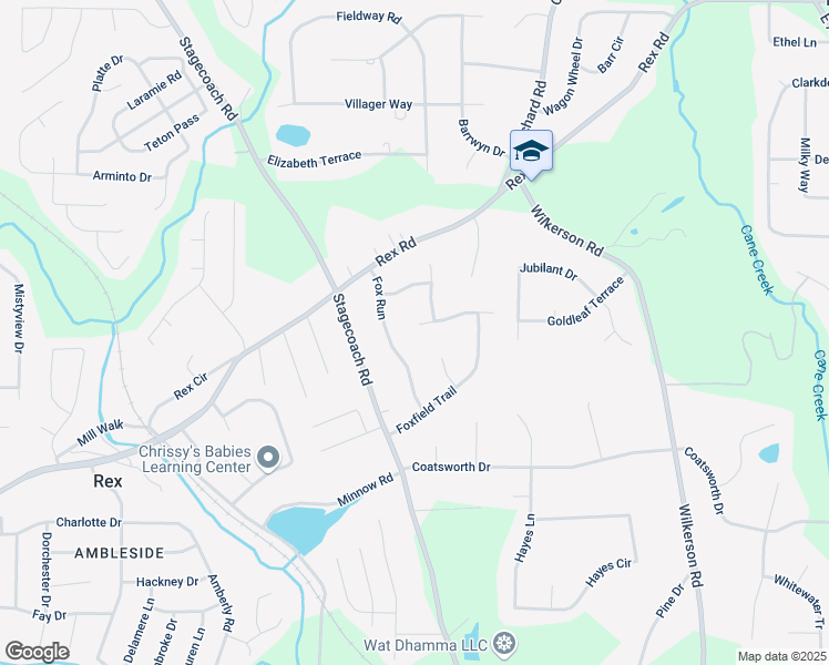 map of restaurants, bars, coffee shops, grocery stores, and more near 4103 Renard Way in Rex