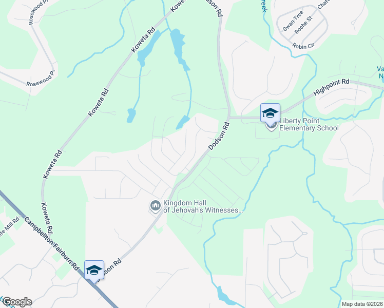 map of restaurants, bars, coffee shops, grocery stores, and more near 425 Lake Ridge Lane in Fairburn