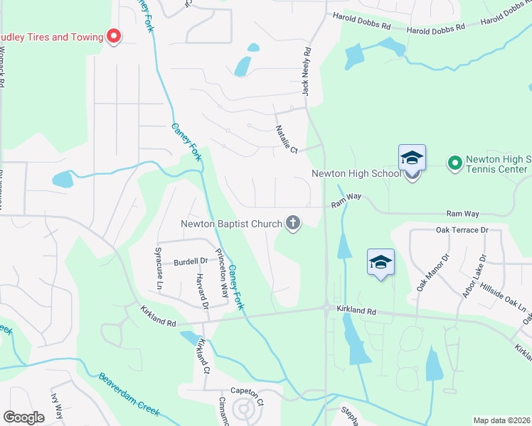 map of restaurants, bars, coffee shops, grocery stores, and more near 115 Beaver Run Road in Covington